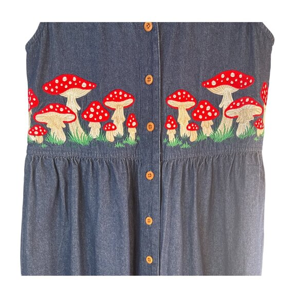 Dangerfield Size 10 Denim Mushroom Print Dress NWT - Picture 6 of 16